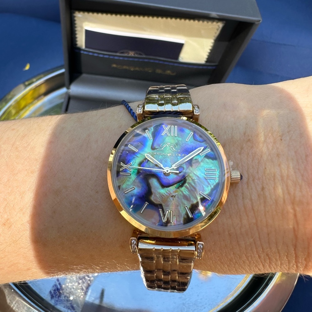 🆕 Porsamo BLEU Sylvie Abalone Dial Two-Tone Bracelet Watch, 32mm
